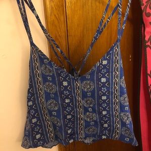 Strappy back Pattern Tank Top Never worn